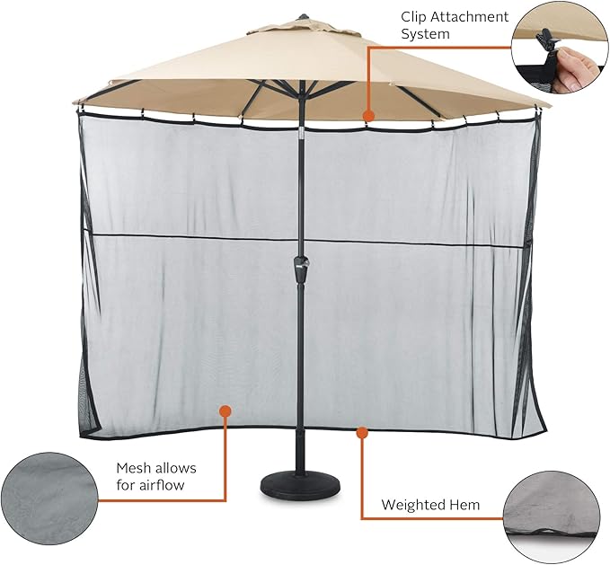 Classic Accessories Water-Resistant 68 Inch Universal Patio Umbrella Shade Screen, Patio Furniture Covers