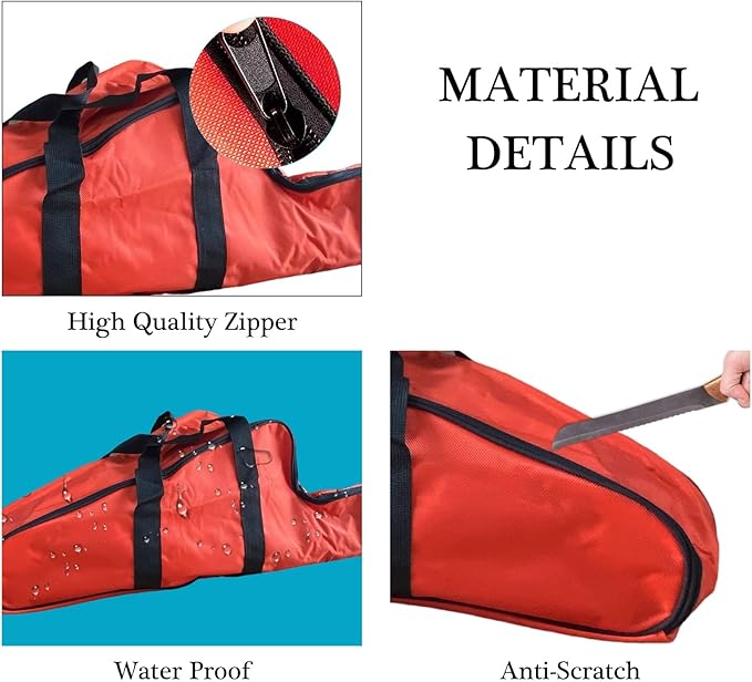 16" Chainsaw Bag Carrying Case, Waterproof Saw Carry Case Compatible for Stihl/Husqvarna 12'',14'',16'',18",20" Chain Saws (16'')