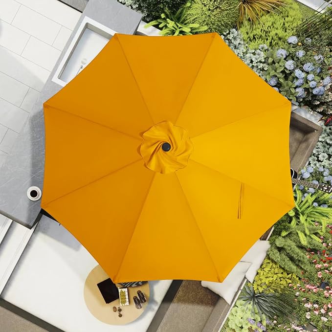 MASTERCANOPY Patio Umbrella 10 ft Replacement Canopy for 8 Ribs-Gold Canopy Only