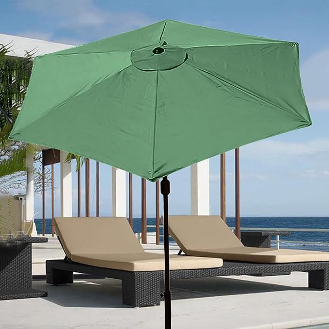 IUIBMI 10Ft Patio Umbrella Replacement Canopy 6 Ribs, Outdoor Umbrella Canopy with 6 Ribs Table Market Yard Umbrella Replacement Top Cover for Backyard Garden Beach (Canopy Only)