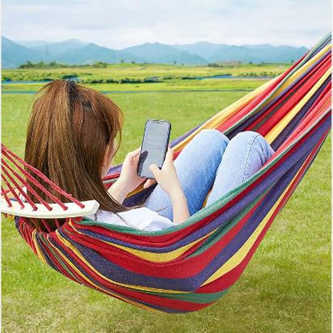 Outdoor Hammock Anti-Rollover Travel Camping Portable Hammock Hanging Chair Outdoor Portable Camping Travel Equipment (Color : Red, Size : 200 * 80cm)