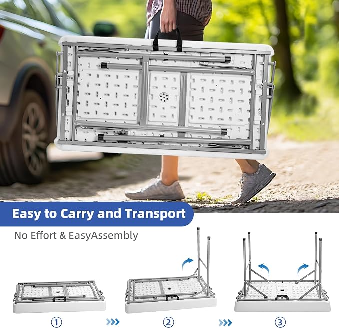 4ft Portable Ice Cooler Folding Table, Dual-Level Design, Built-in Drain, Detachable Skirt, Perfect for Outdoor Parties, Camping, Picnics, Pools, White