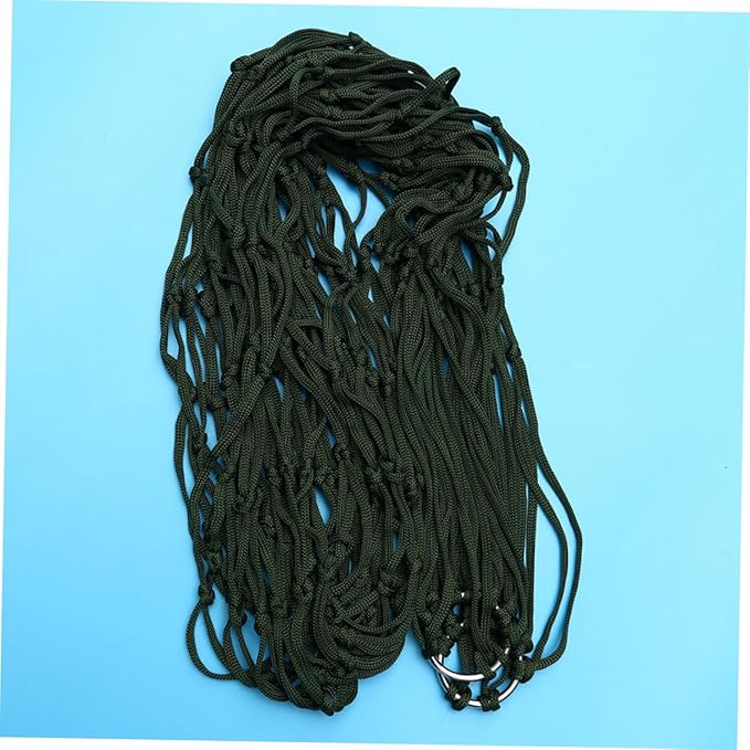 Nylon Mesh Hammock Rope Thickened Sleeping Swing for Outdoor Camping Hiking and Relaxation Army Green Lightweight and Portable