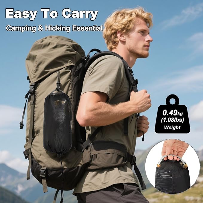 FRMG Black Cat Eyes Camping Hammock 500 lbs Capacity Portable Hammocks with Tree Straps & Attached Carry Bag, Camping Essentials Gear A0900327a