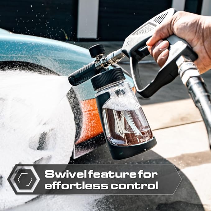 Blackline Snub Nose Pressure Washer Gun - 5000 PSI Snub Nose Pressure Washer Gun with Modern Quick Connect Attachments