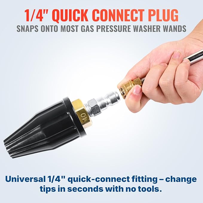 YAMATIC Pressure Washer Tips Turbo Nozzle Rated 3600 PSI Max. 4000 PSI, 360° Rotating Turbo Spray Tips for Power Washer with 1/4" Quick Connector, 4.0 GPM