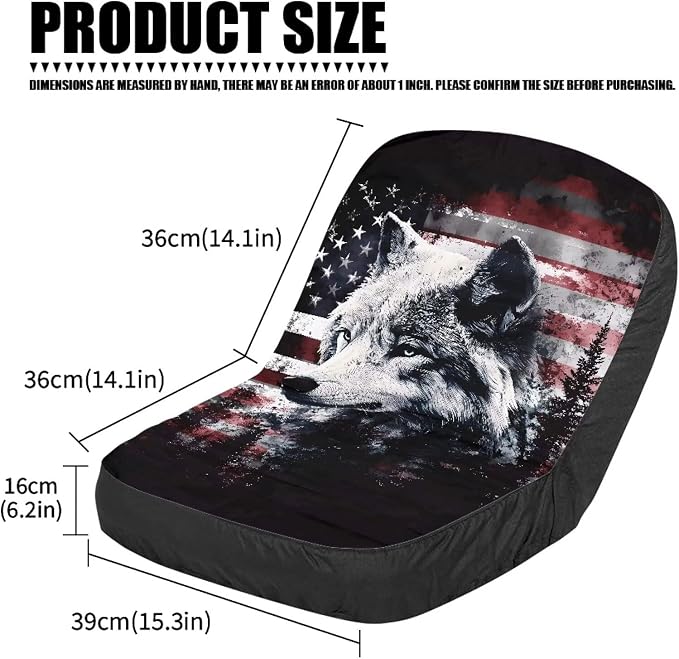 Lawn Mower Seat Cover Craftsman, American Flag Wolf Print Comfort Tractors Seat Cushion Tractor Decor Tractor Accessories for Men Women