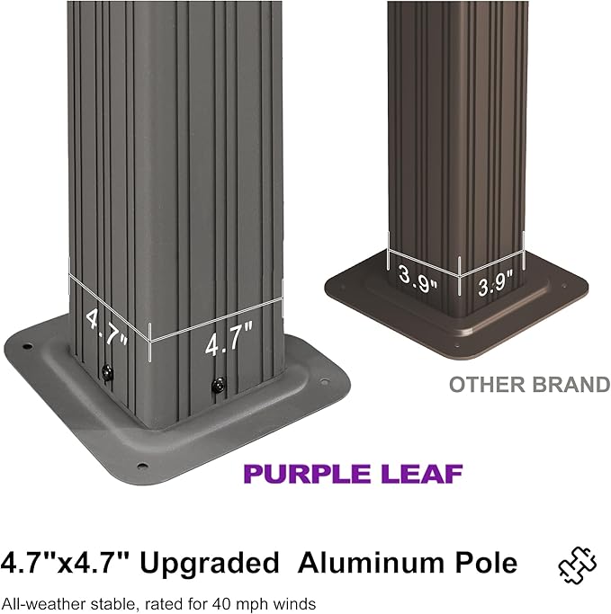 PURPLE LEAF 11' x 15' Permanent Hardtop Gazebo with Galvanized Steel Double Roof and Aluminum Frames Outdoor Large Pavilion Gazebo for Patio Deck Garden, Netting and Curtains Included, Light Grey
