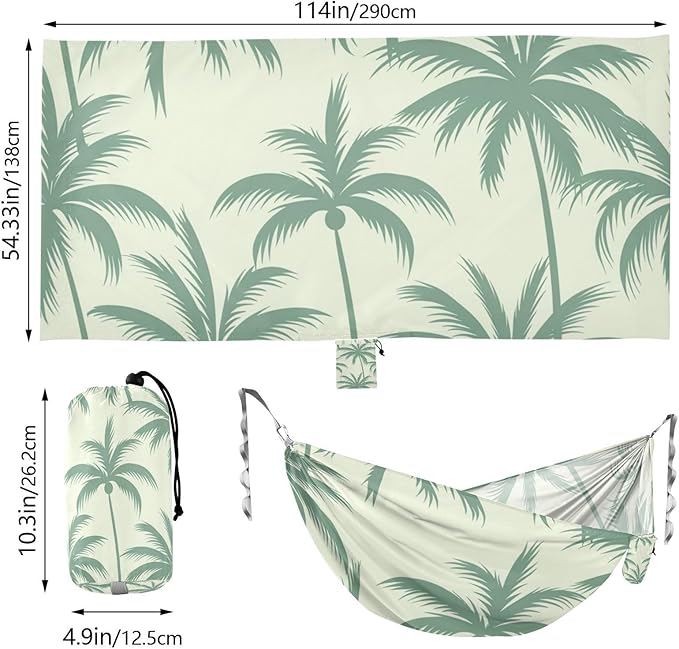 Bohemian Moroccan Style Coconut Soft Green 330lb Capacity Outdoor Hammocks with Tree Straps Fabric Hammock for Patio Backyard Lounge Base hamacas para adultos 2 Personas