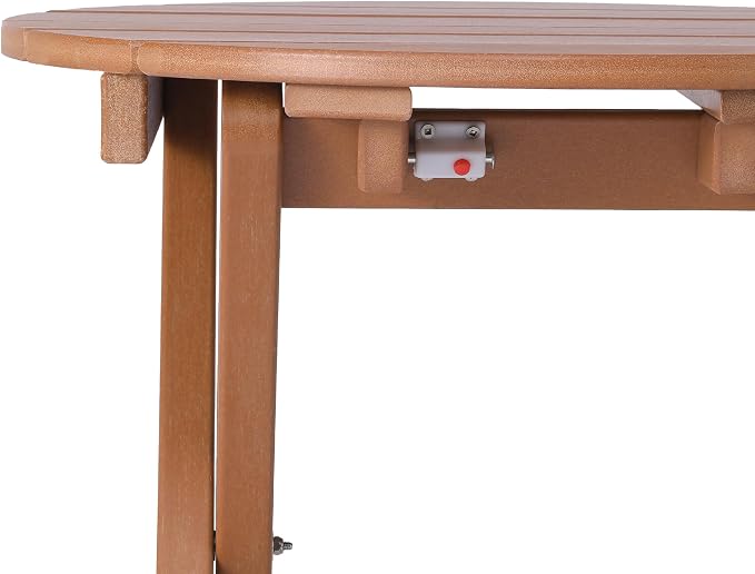 Costaelm Outdoor Bistro Table, Patio Round Portable Folding Bar Height Table Tall Balcony Pub Small High Top for Front Porch Deck, Backyard, Garden, Teak
