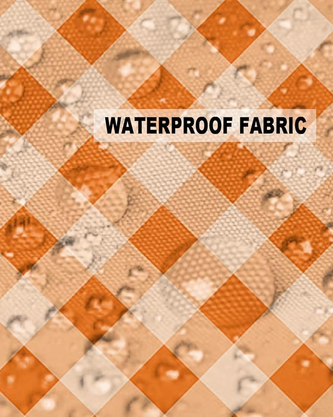 Outdoor Waterproof Pillow Covers for Patio Furniture Check Plaid Decorative Throw Pillow Cover Geometric Pattern Pillowcases Set of 2 Cushion Case for Sofa Couch Chair Home Decor 24x24 inch