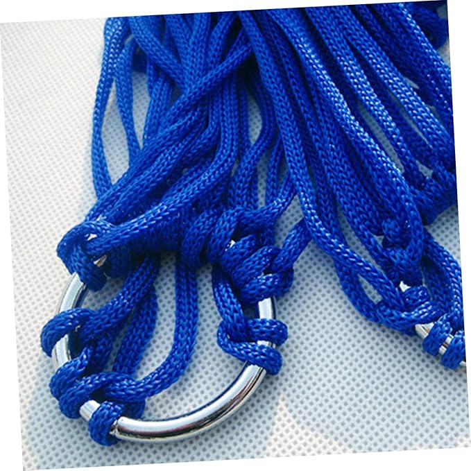 2pcs Outdoor Hammocks 9-Strand Nylon Rope Lightweight Foldable Swing Bed for Camping Travel Backyard Relaxation