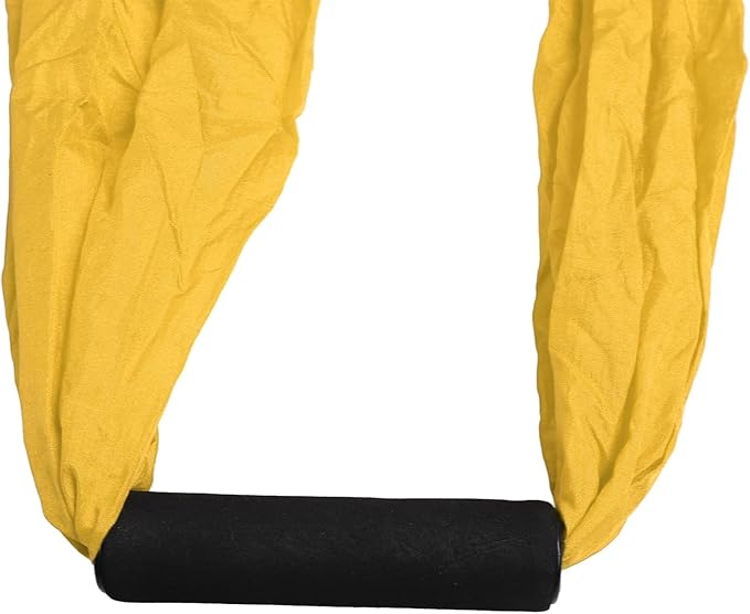 Aerial Yoga Swing Set, Polyester Cotton Yoga Hammock Set, Adjustable Improve Flexibility Yoga Hammock for Physical Exercise (Yellow)