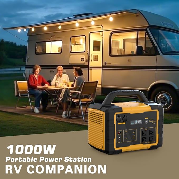 1000W Portable Power Station 1024Wh LiFePO4, (20000W Peak) Backup Battery, Solar Generator for Home Emergency Camping