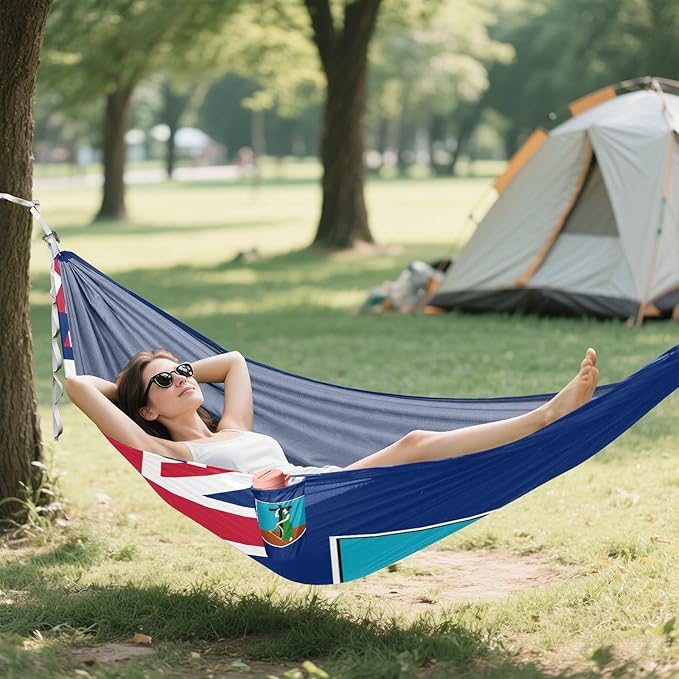 Flag of Montserrat Hammocks with Portabl Carry Bag Backyard Hammock for Indoor Outdoor Patio
