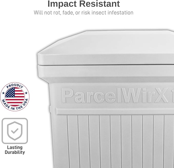 RTS Home Accents ParcelWirx Premium Vertical Storage Cabinet/Package Delivery Box with Lift Off Lid, Slate Grey