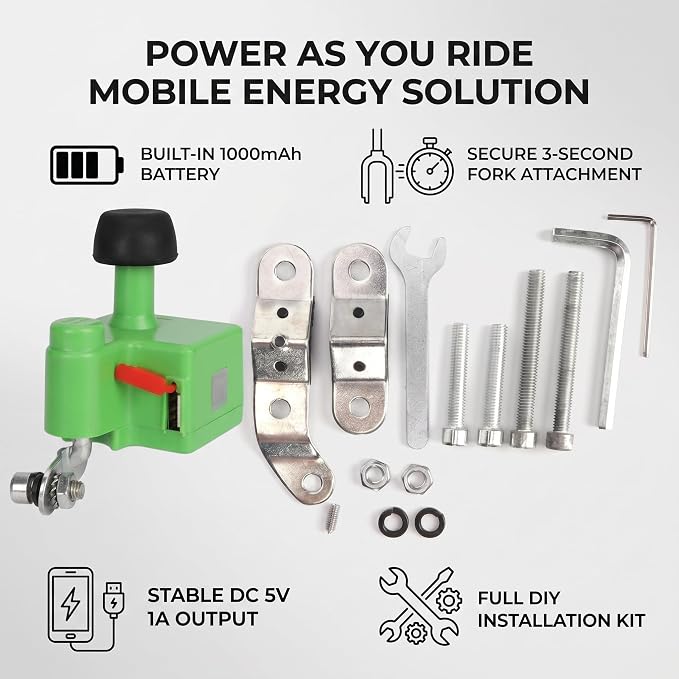 Dynamo Generator, Mobile Phone Charging Compact Mountain Electric Generator Night Equipment for Riding