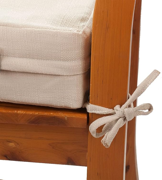 FUNHOME Outdoor Bench Cushion Cover 54 x18 x 3 inch,Water Resistant Cover with Zipper&Ties,Fade-Resistant Slipcover,Patio Porch Swing Cushion Cover Replacement Only,No Insert(Antique Beige)