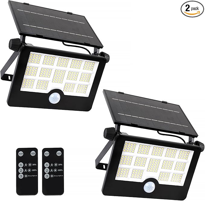 Solar Flood Light, 232 LEDs Bright Motion Sensor Outdoor Lights, Dusk-to-Dawn Solar Powered Security Light for Yard, Patio, Driveway, Garden, 2 Pack