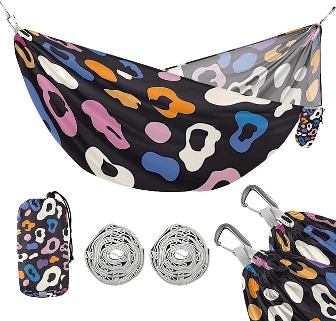 Cheetah Colorful 330lb Capacity Camping Hammocks with Portabl Carry Bag Indoor Hammock for Patio Backyard Lounge Base sillas para acampar