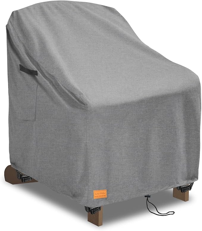 Outdoor Adirondack Chair Covers 28W x 32D x 35H Inches, Patio Furniture Covers Waterproof Heavy Duty Outdoor Swivel Chair Cover,Gery