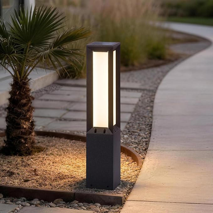 Solar Pathway Lights Outdoor Waterproof, 1 Pack Auto On/Off Driveway Lights, 3000K Landscape Lighting & Accessories, Aluminum Dimmable Outdoor Solar Lamp for Path Sidewalk Walkway Yard Decor
