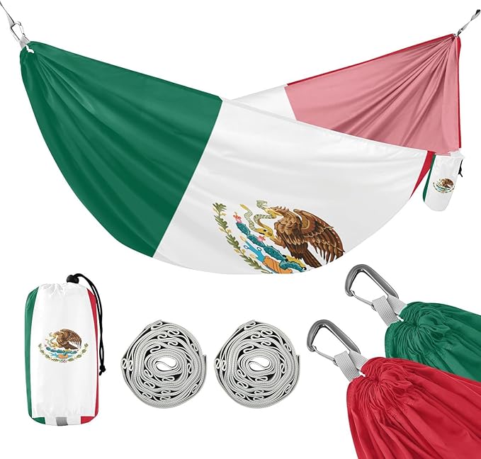 National Flag of Mexico Hammocks with Portabl Carry Bag Backyard Hammock for Indoor Outdoor Patio