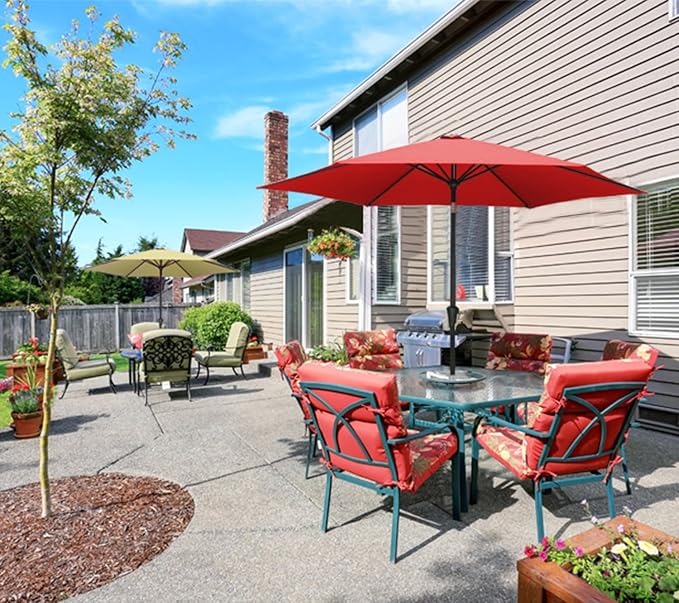 Patio Umbrella 9 ft Replacement Canopy for 8 Rib，Patio Umbrella Replacement Canopy Market Umbrella Top Fit Outdoor Umbrella Canopy（Only the top cover）