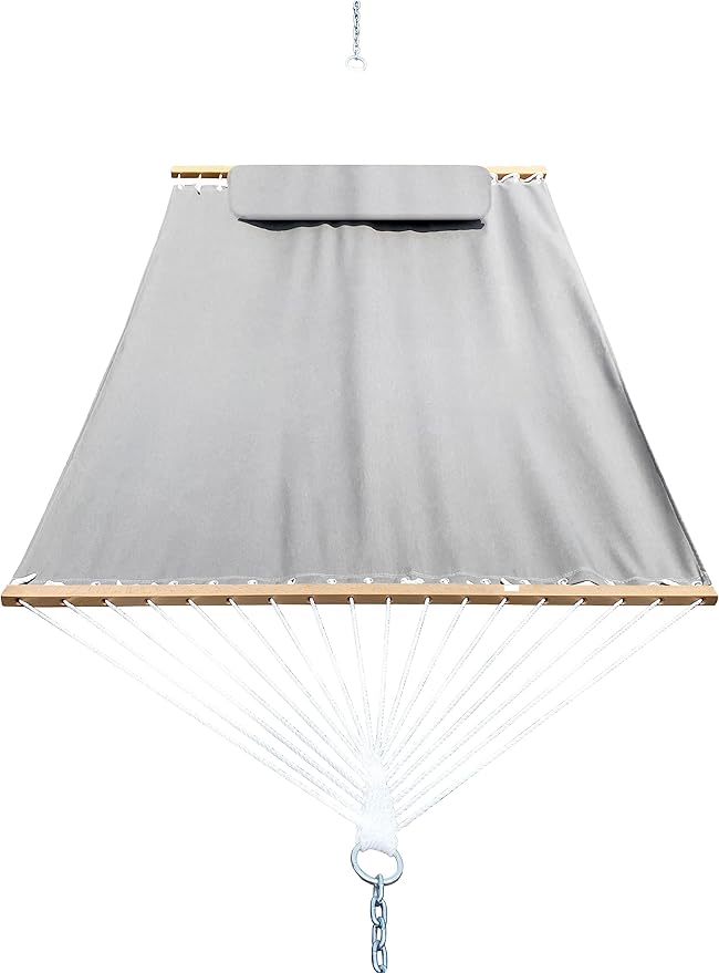 All-Weather Classic Outdoor Hammock with Pillow Deluxe Size Sunbrella® Fabric (Cast Silver (#40433-0000))