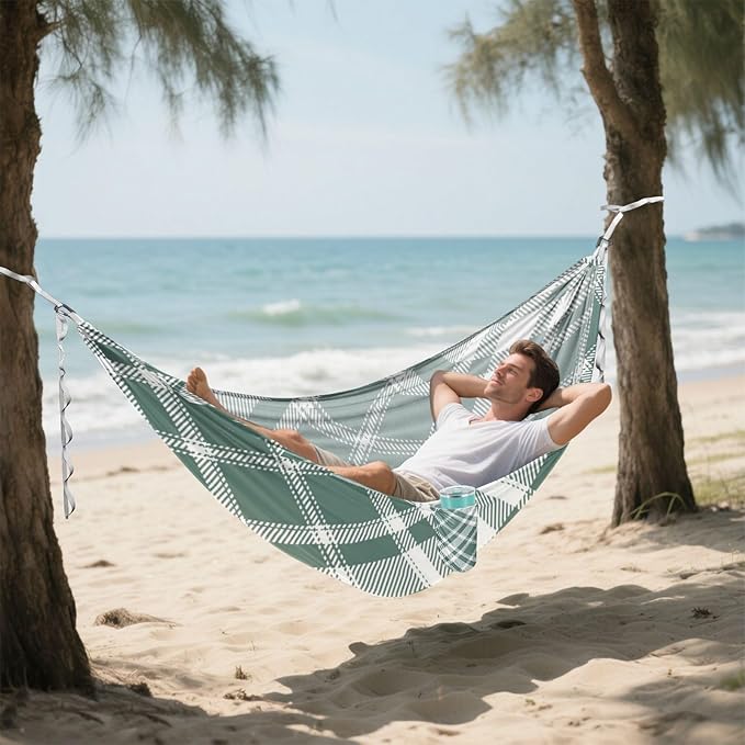 Green Checkerboard 330lb Capacity Camping Hammocks Portable Hammock for Indoor Outdoor Patio soporte para hamacas para adultos