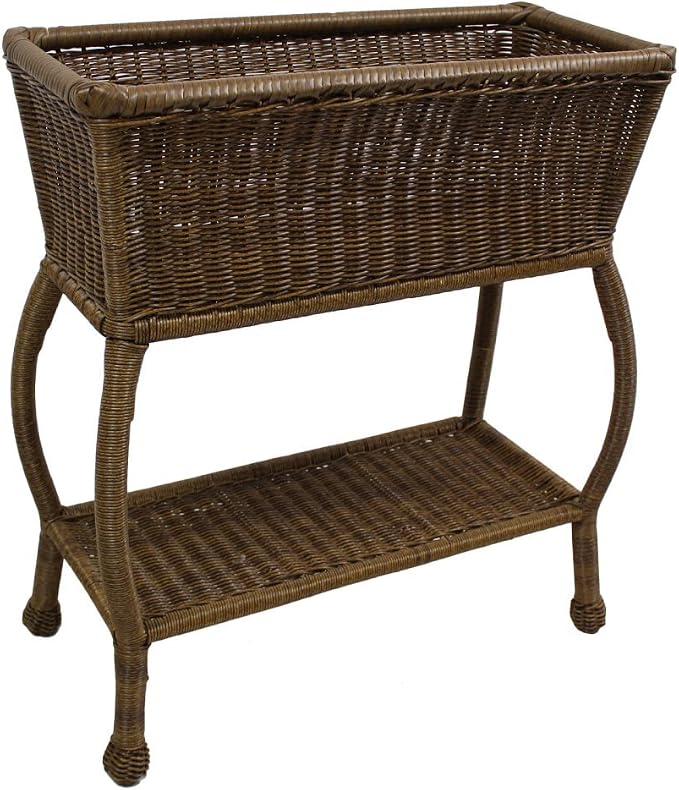 International Caravan Furniture Piece Pvc Resin and Steel Outdoor Side Table