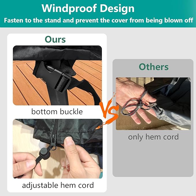 【Upgraded】Patio Egg Chair Covers with Zipper, Wicker Egg Swing Chair Covers, Waterproof Heavy Duty Weather Resisatnt Outdoor Chair Cover, Windproof Hanging Chair Cover, 75" x 45", Black, 2 Pack