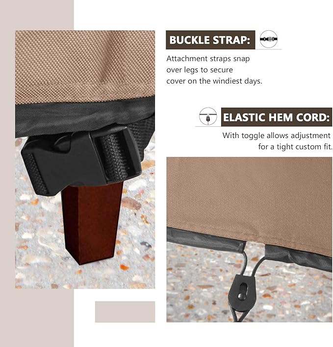 ULTCOVER Patio Deck Box Storage Bench Cover - Waterproof Outdoor Rectangular Fire Pit Table Covers 64 x 30 inch