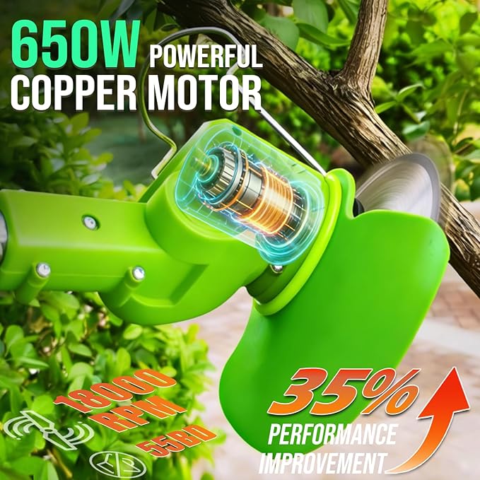 Electric Weed Wacker Cordless, 21V Battery Powered Weed Eater with 2X 2.0Ah Battery Operated and Charger, Lightweight 3 in 1 Weed Trimmer Lawn Edger Brush Cutter, Stringless Weedwacker for Garden Yard