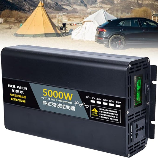 Pure Sine Wave Inverter 2500W 4000W 5000W 6000W 8000W 10000W 12000W Car Power Inverter DC 12V 24V 48V 60V 72V to 110V 120V 220V 230V 240V AC Voltage Converter Transformer Vehicle Adapter(5000W,12Vto22
