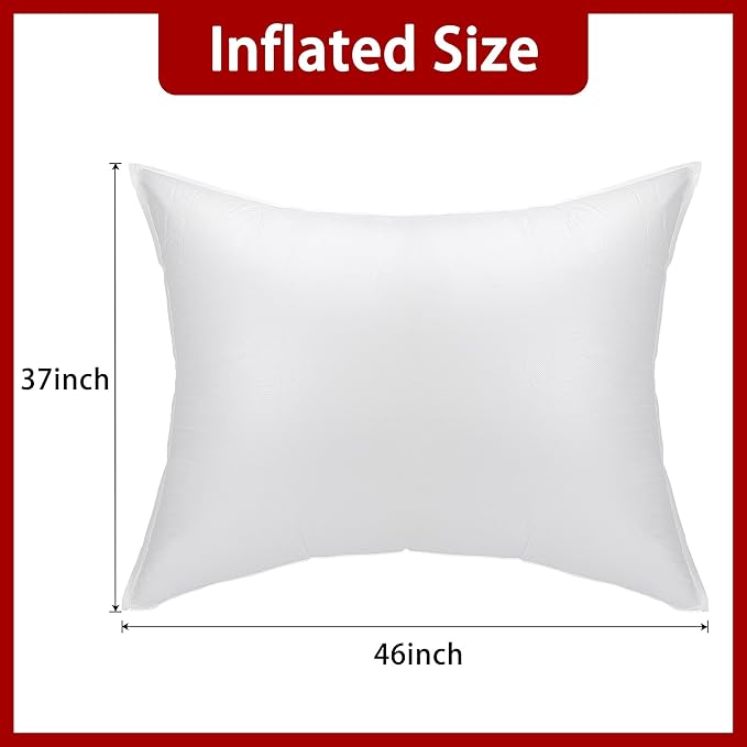 Adnee 46 x 37 Inch Patio Furniture Cover Airbag-Rectangle PP Patio Table Cover Air Pillow-Inflatable Outdoor Furniture Cover Support Prevents Leaves,Water and Snow Pooling