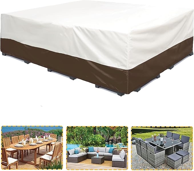 140D x 70W x 30H UV-proof Waterproof Furniture Patio Cover 520D beige brown two tone 140x70x30 breathable dust proof sofa table chair storage bar high chair color black sectional armless 140 70 30