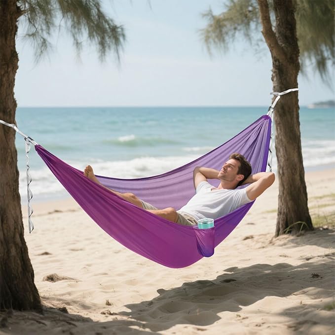 Blue Gradient 330lb Capacity Outdoor Hammock with Tree Straps Hanging Hammock for Indoor Outdoor Patio Base para hamaca