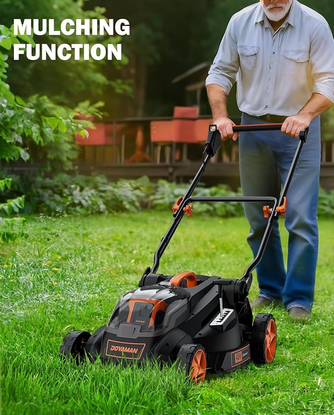 40V 19" Cordless Lawn Mower, Brushless Push Lawn Mower w/ 13.2Gal Bag, 98% Grass Collection, 3-Step Quicker Foldable, 6-Position Height Adjustment Meets Various Cutting Needs