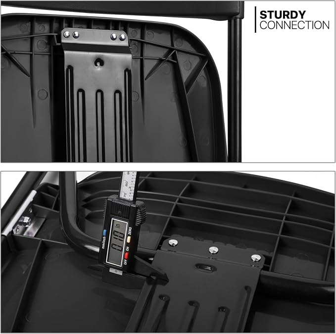 Magshion Folding Table Chair Set, 4.5Ft Heavy Duty Round Table Desk and 10pcs Black Fold Plastic Chair for Indoor Picnic Kitchen Outdoor