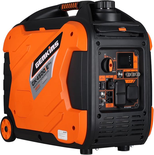 Genkins 4500W Portable Inverter Generator Gas Powered Pure Sine Wave Lightweight Quiet Electric and Remote Start Parallel Capability for Camping RV Home Backup
