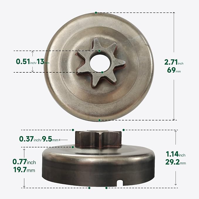 Clutch Drum Assembly Oil Pump Kit for STIHL MS261 MS261C MS271 MS271C MS291 Chainsaw 1121 160 2051, 1141 640 2001