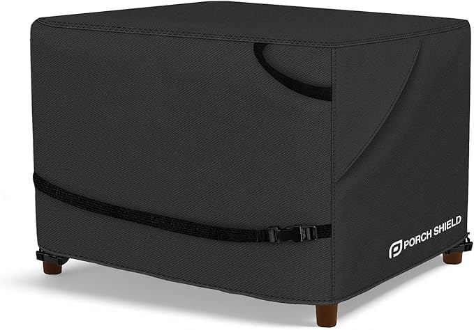 Porch Shield Patio Ottoman Cover - Waterproof Outdoor Rectangular Side Table Covers – 40L x 30W x 20H inch, Black