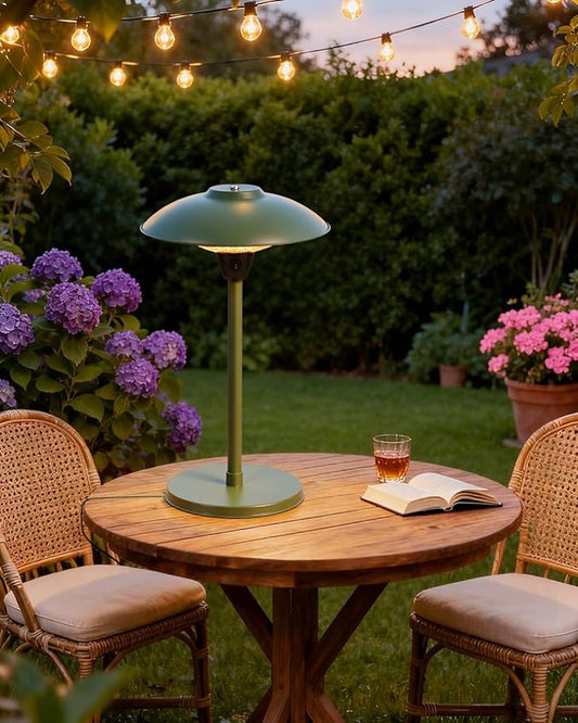 Electric Patio Outdoor Heater, 1500W Infrared Tabletop Heaters for Indoor Oudoor Use, IP55 Waterproof, Tip-over & Overheating Protection, Perfect for Garden, Balcony (green, tabletop-switch)