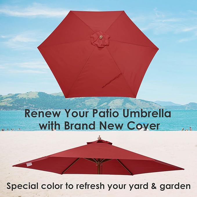 Yescom Patio Umbrella Replacement Outdoor Canopy Beach Backyard Market Table Top Cover
