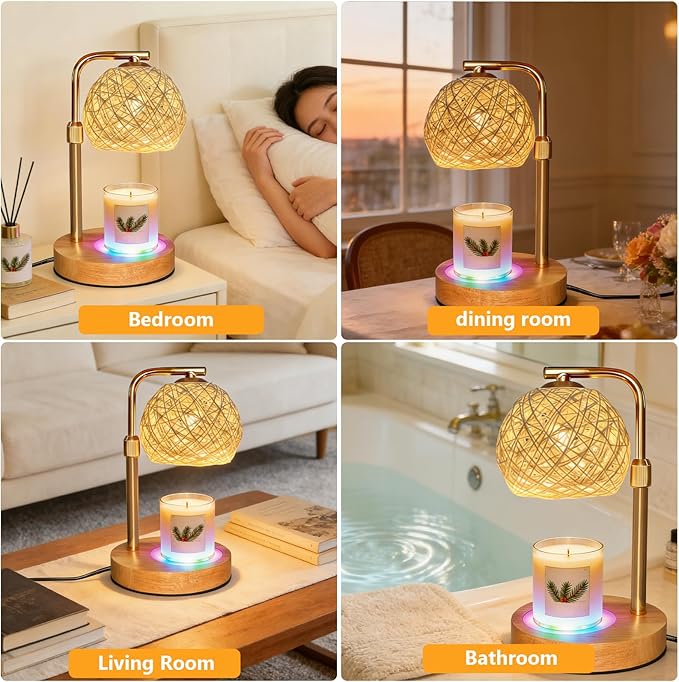 2-Pack Christmas Wax Warmer Lamp with Timer, Dimmable Flameless Candle Melting Lamp with Festive Design, No Smoke, Perfect Xmas Gifts for Mom Friends Family Holiday