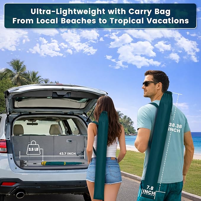 Chair Umbrella with Clamp,2PACK 53 inches Double Canopy Beach Chair Umbrella with Universal Clamp,50+ UV Protection,360° Swivel,Folding Clip on Sun Umbrellas for Table,Camping,Bench Chairs,Golf Cart