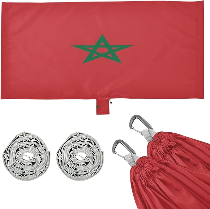National Flag of Morocco Hammocks with Portabl Carry Bag Backyard Hammock for Indoor Outdoor Patio