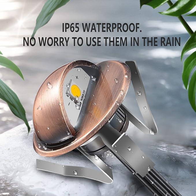 LED Stair Light Low Voltage Waterproof IP65 Outdoor F1.38 Wood Recessed LED Deck Lighting Yard Garden Patio Step Landscape Pathway Decor Lamp, Bronze(30pcs, Cool White)