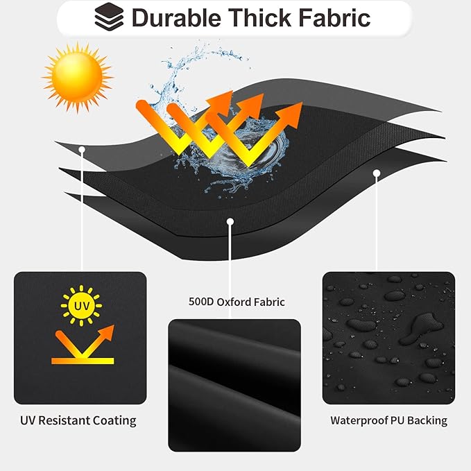 PureFit Outdoor Chaise Lounge Cover, Lounge Chair Covers Waterproof Patio Furniture Lounge Chair Cover, UV Resistant & Weatherproof, 2 Pack, 78"L x 35.5"W x 33"H Inches, Black